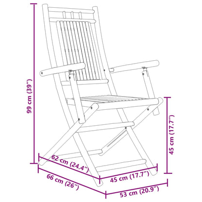 Gartenstühle 6 Stk. Klappbar 53x66x99 cm Bambus