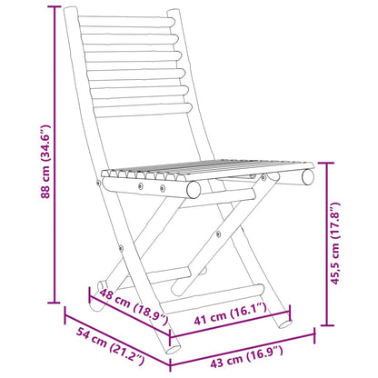 Gartenstühle 4 Stk. Klappbar 43x54x88 cm Bambus