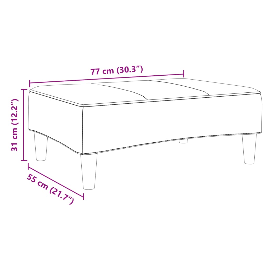 Fußhocker Blau 77x55x31 cm Samt