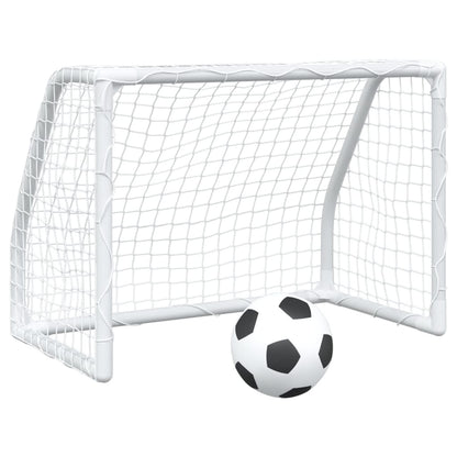 Fußballtore für Kinder 2 Stk. mit Ball Weiß 64x35x48 cm Metall