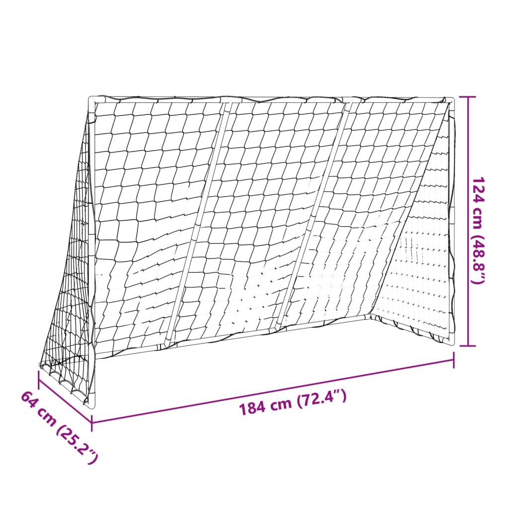 Fußballtor für Kinder mit Bällen 2-in-1 Weiß 184x64x124 cm