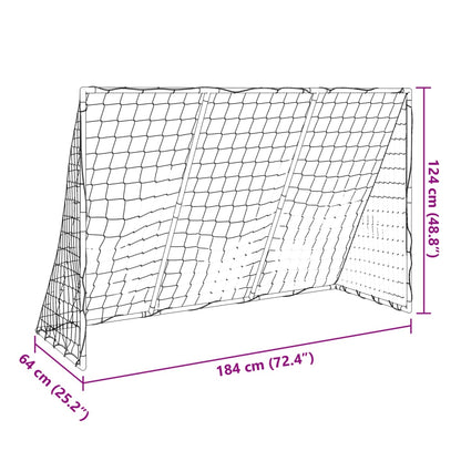 Fußballtor für Kinder mit Bällen 2-in-1 Weiß 184x64x124 cm