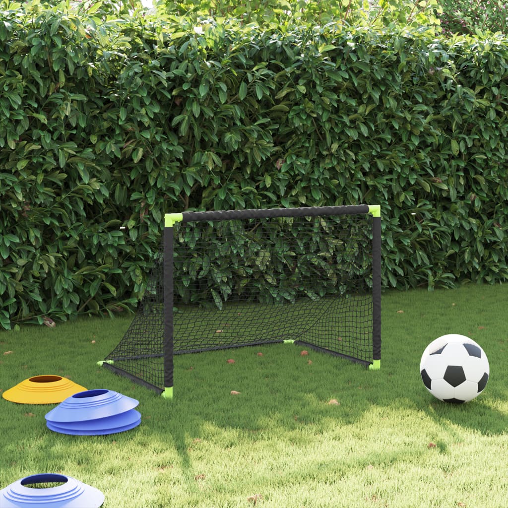 Fußballtor für Kinder Klappbar Schwarz 90x64x64 cm