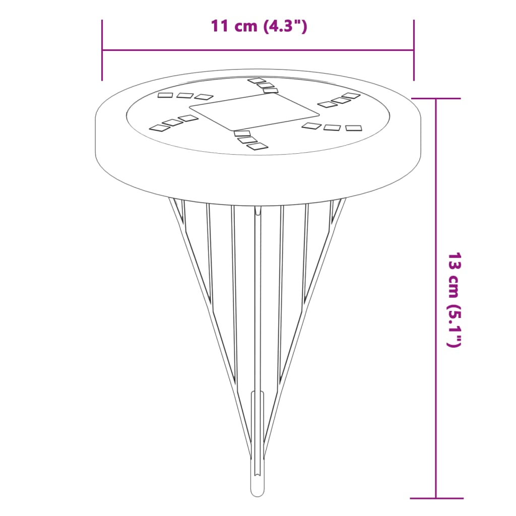 Solar-Bodenleuchten mit Erdspieß 4 Stk. Warmweiß