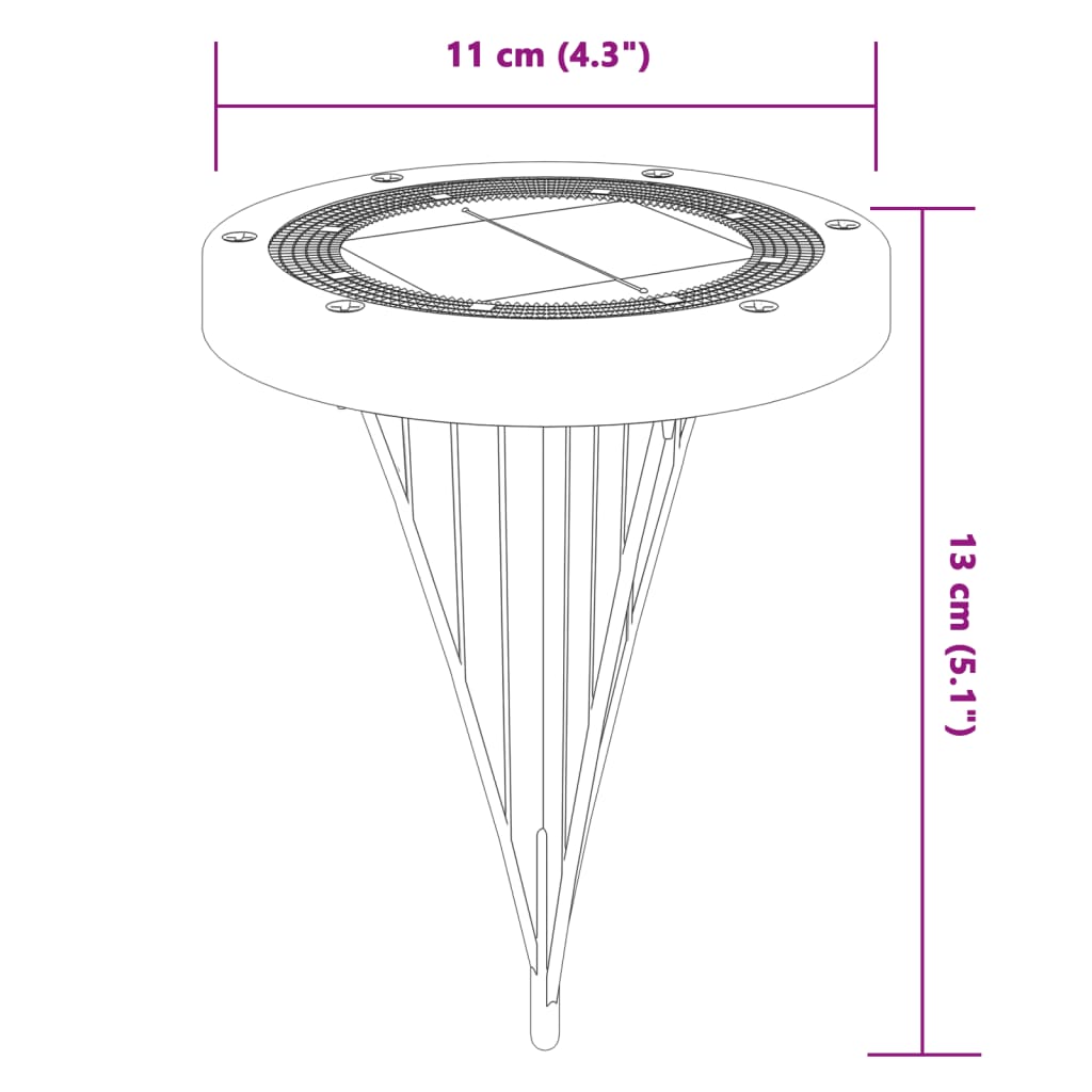 Solar-Bodenleuchten mit Erdspieß 12 Stk. Warmweiß