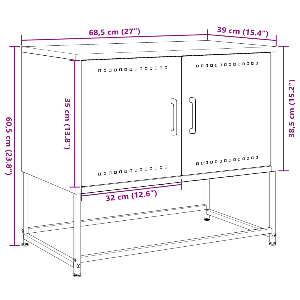 TV-Schrank Schwarz 68,5x39x60,5 cm Stahl