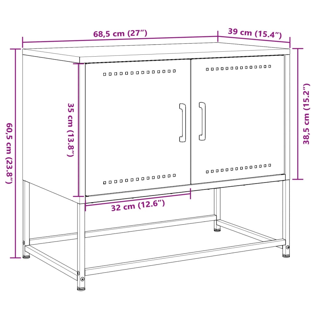 TV-Schrank Anthrazit 68,5x39x60,5 cm Stahl