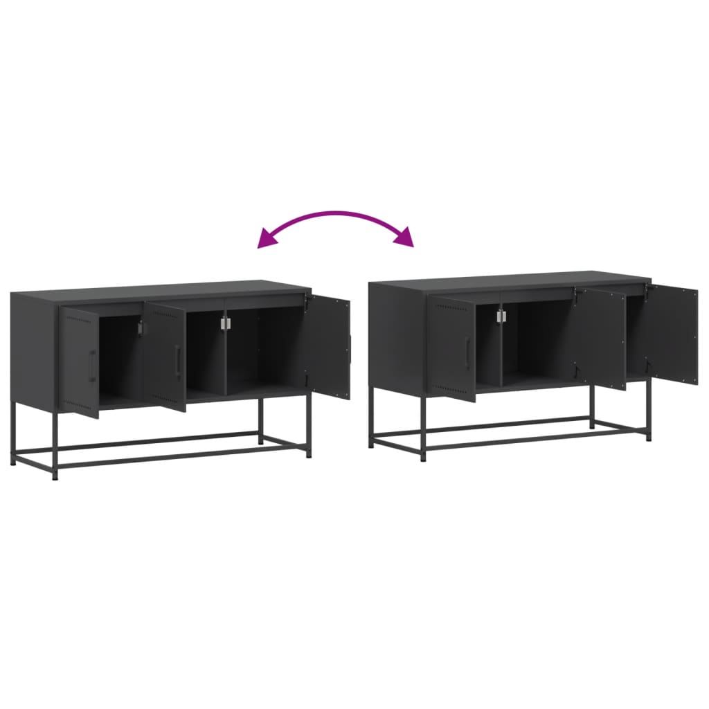 TV-Schrank Schwarz 100,5x39x60,5 cm Stahl