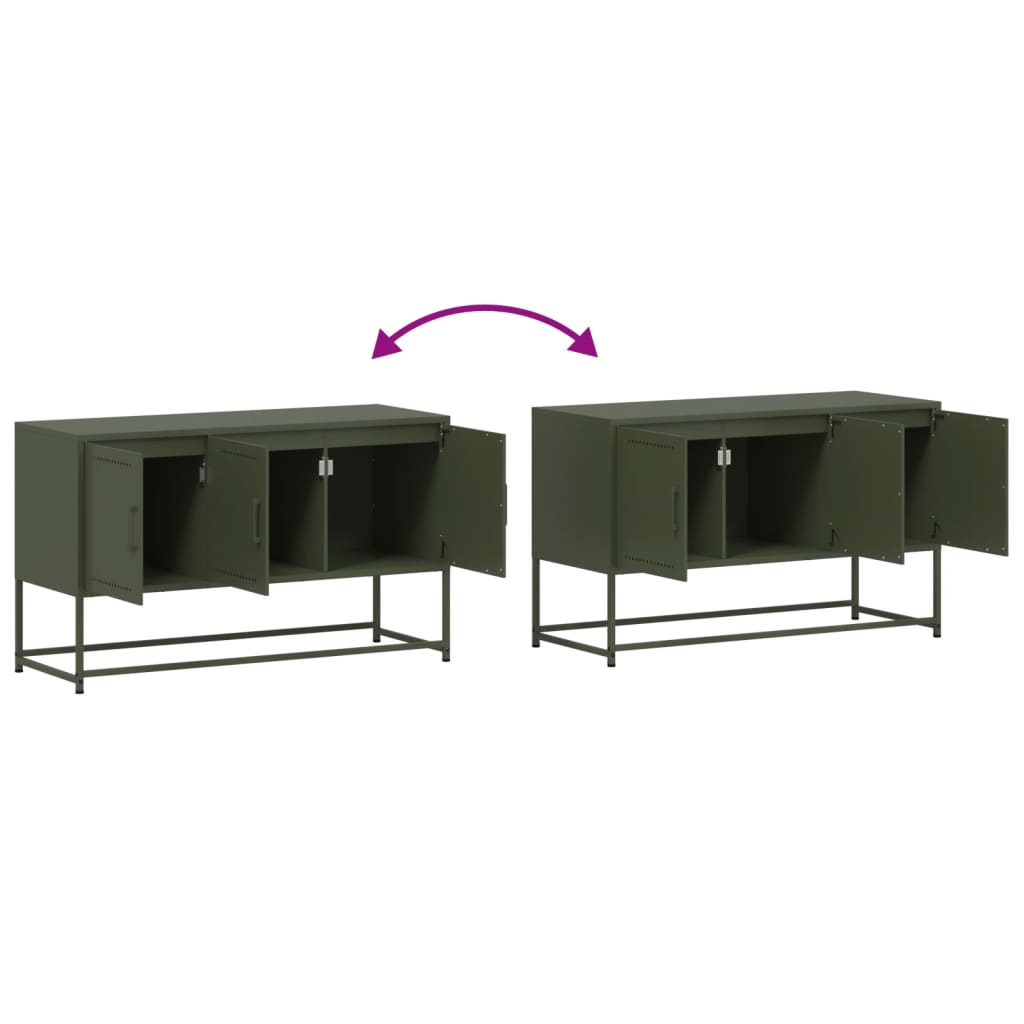 TV-Schrank Olivgrün 100,5x39x60,5 cm Stahl