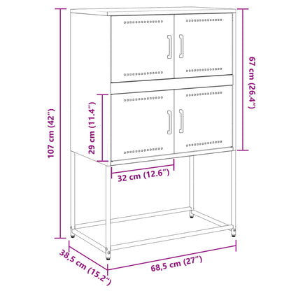 Sideboard Schwarz 68,5x38,5x107 cm Stahl