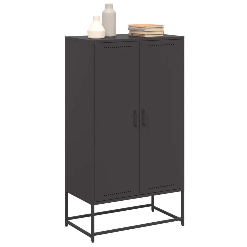 Highboard Schwarz 68,5x38,5x123,5 cm Stahl