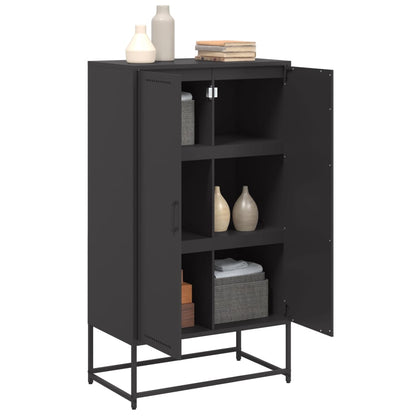 Highboard Schwarz 68,5x38,5x123,5 cm Stahl