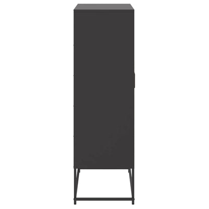 Highboard Schwarz 68,5x38,5x123,5 cm Stahl