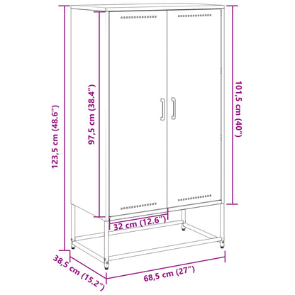 Highboard Anthrazit 68,5x38,5x123,5 cm Stahl