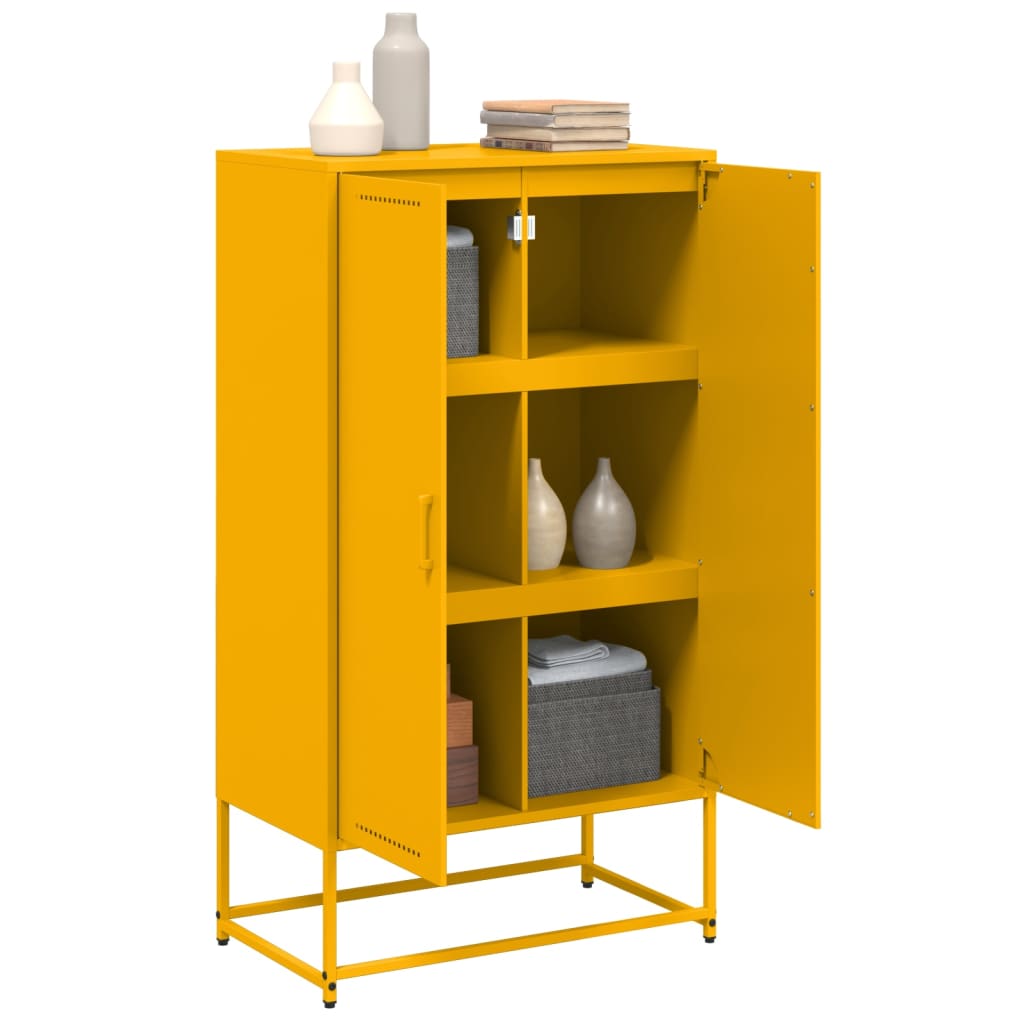 Highboard Olivgrün 68,5x38,5x123,5 cm Stahl