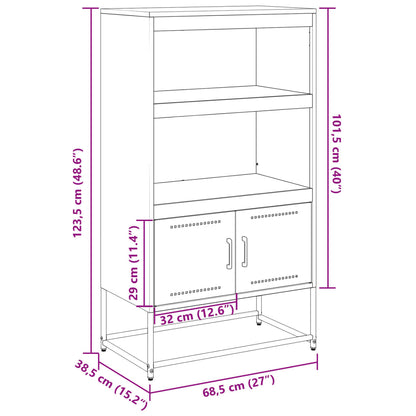 Highboard Senfgelb 68,5x38,5x123,5 cm Stahl