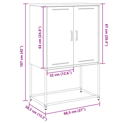 Highboard Schwarz 68,5x38,5x107 cm Stahl