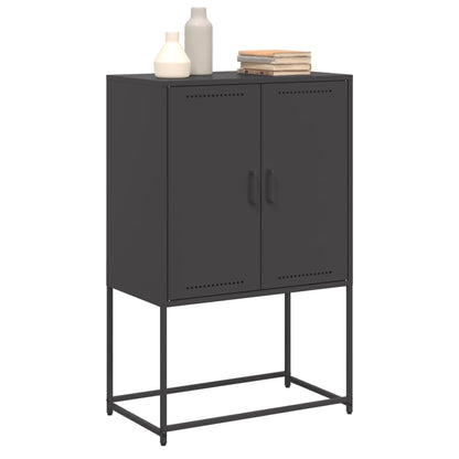 Highboard Schwarz 68,5x38,5x107 cm Stahl