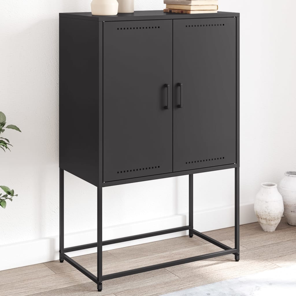 Highboard Schwarz 68,5x38,5x107 cm Stahl