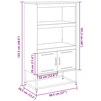 Highboard Olivgrün 68,5x38,5x107 cm Stahl