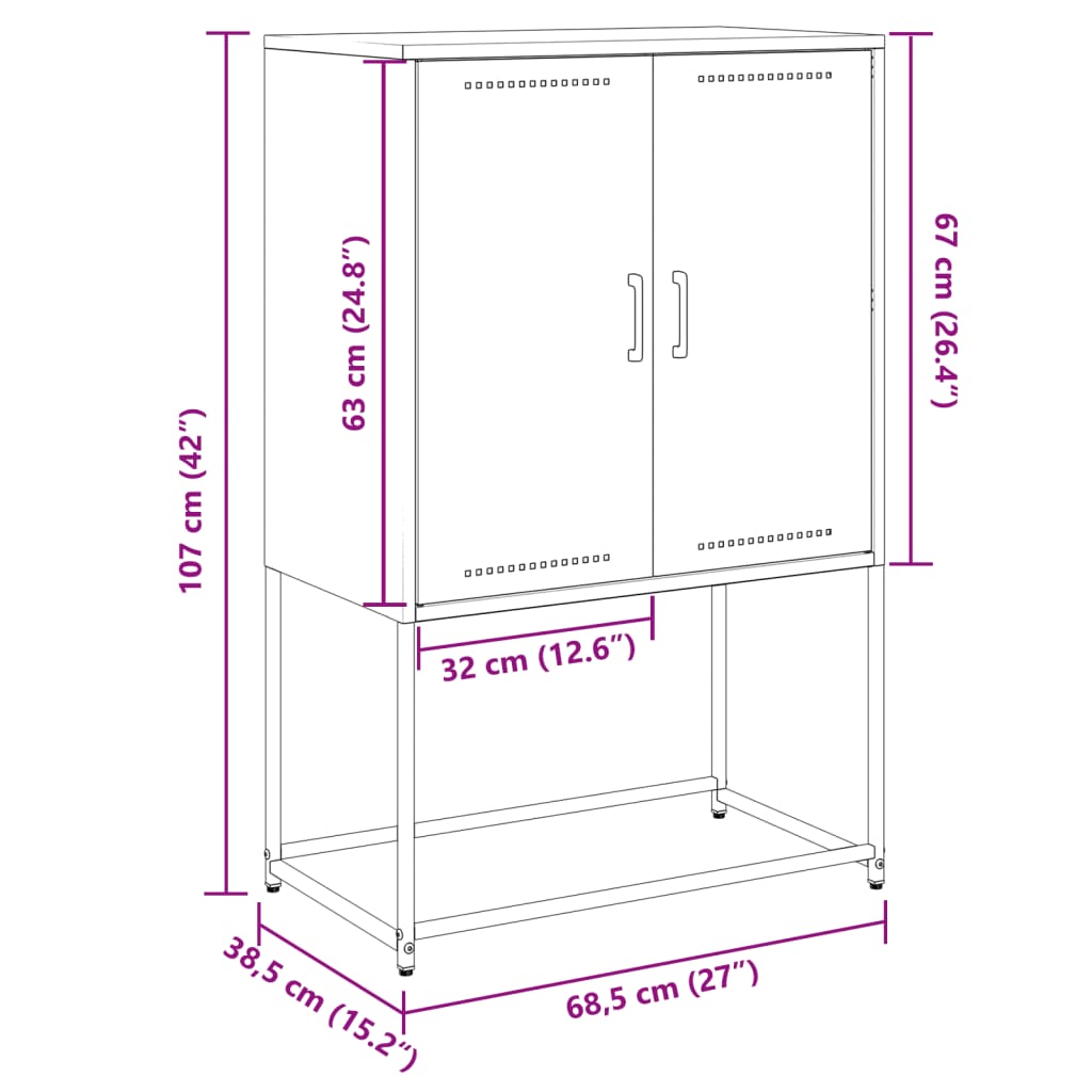 TV-Schrank Olivgrün 100,5x39x60,5 cm Stahl