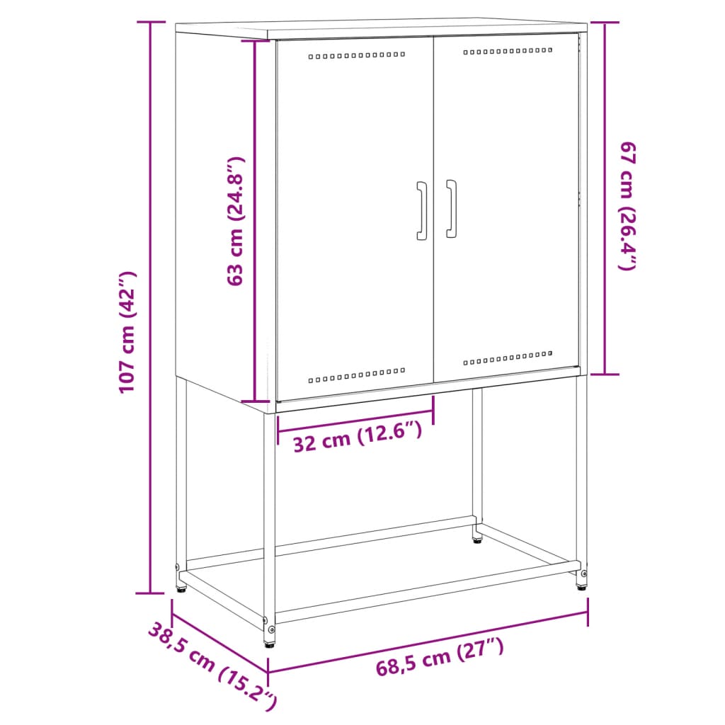 TV-Schrank Schwarz 68x39x60,5 cm Stahl