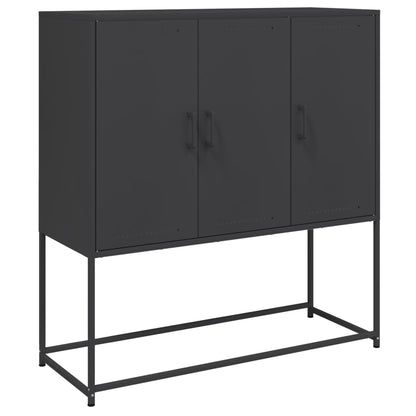 Highboard Schwarz 100,5x39x107 cm Stahl