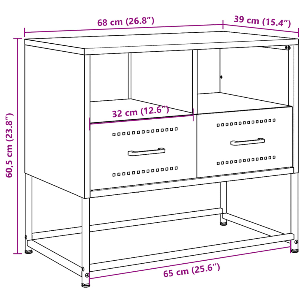 TV-Schrank Senfgelb 68x39x60,5 cm Stahl