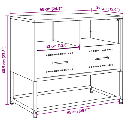 TV-Schrank Olivgrün 68x39x60,5 cm Stahl