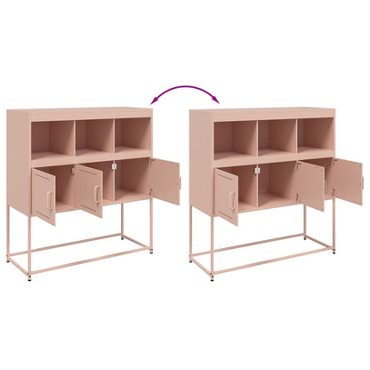 vidaXL Sideboard Rosa 100,5x39x107 cm Stahl