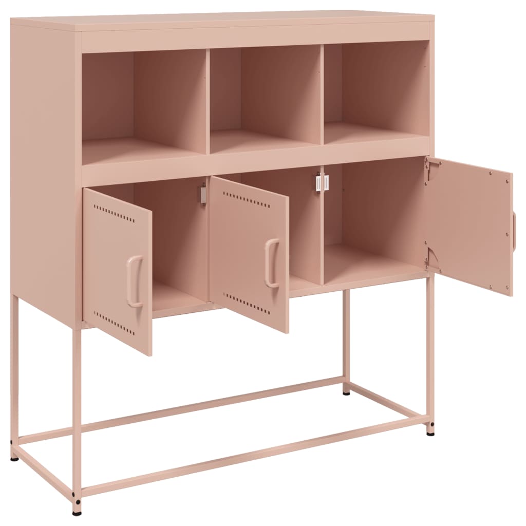 vidaXL Sideboard Rosa 100,5x39x107 cm Stahl