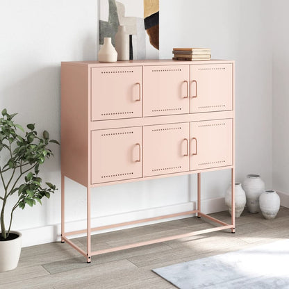 vidaXL Sideboard Rosa 100,5x39x107 cm Stahl