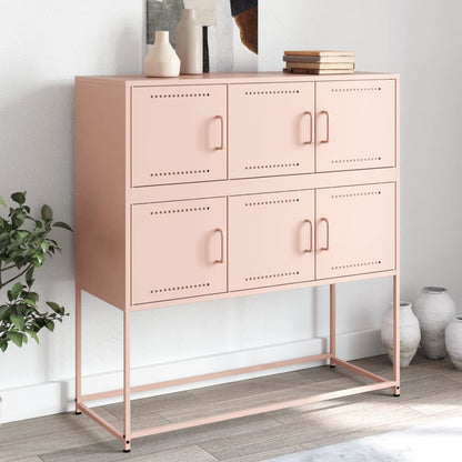 vidaXL Sideboard Rosa 100,5x39x107 cm Stahl