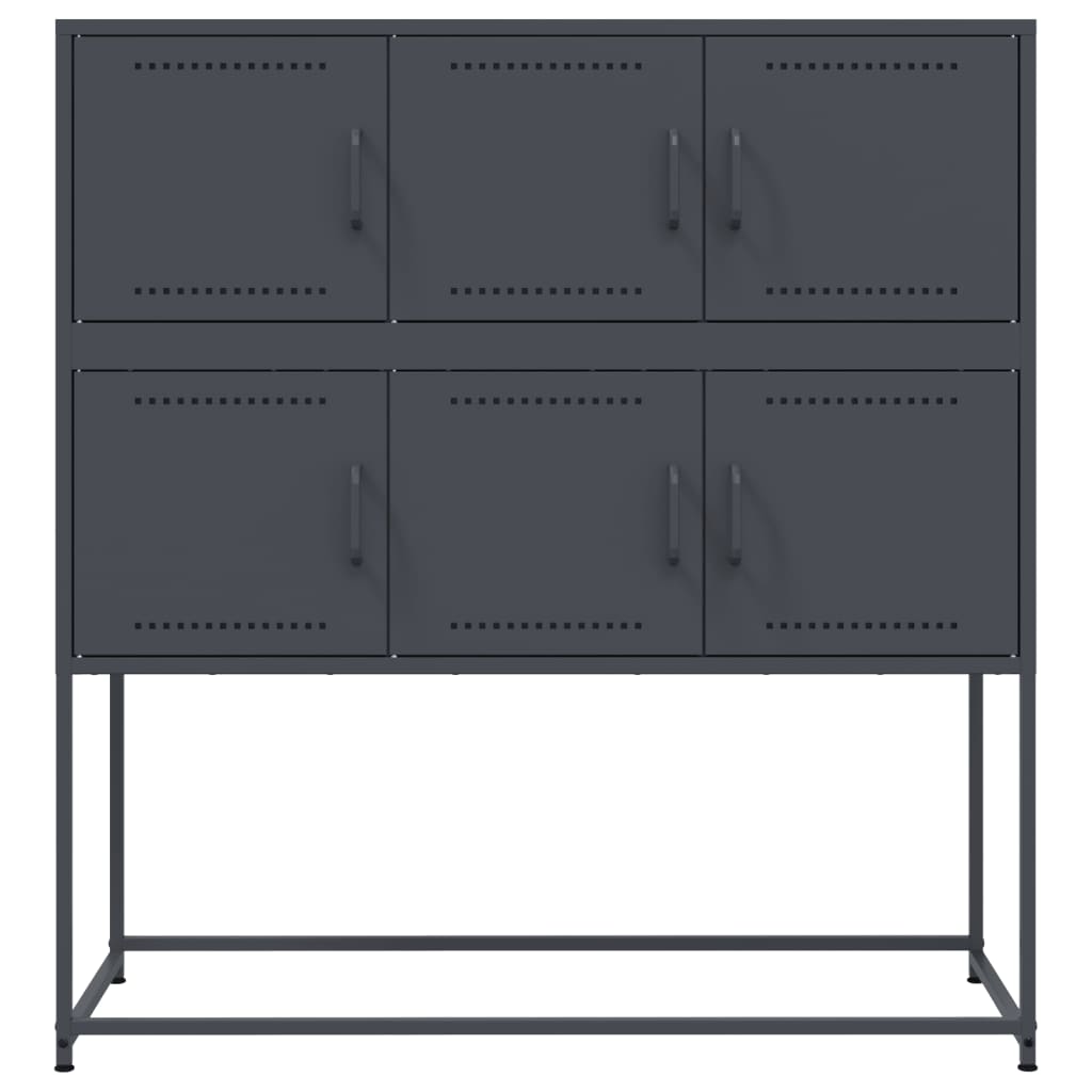 vidaXL Sideboard Anthrazit 100,5x39x107 cm Stahl