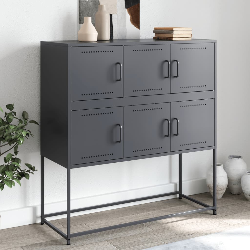 vidaXL Sideboard Anthrazit 100,5x39x107 cm Stahl