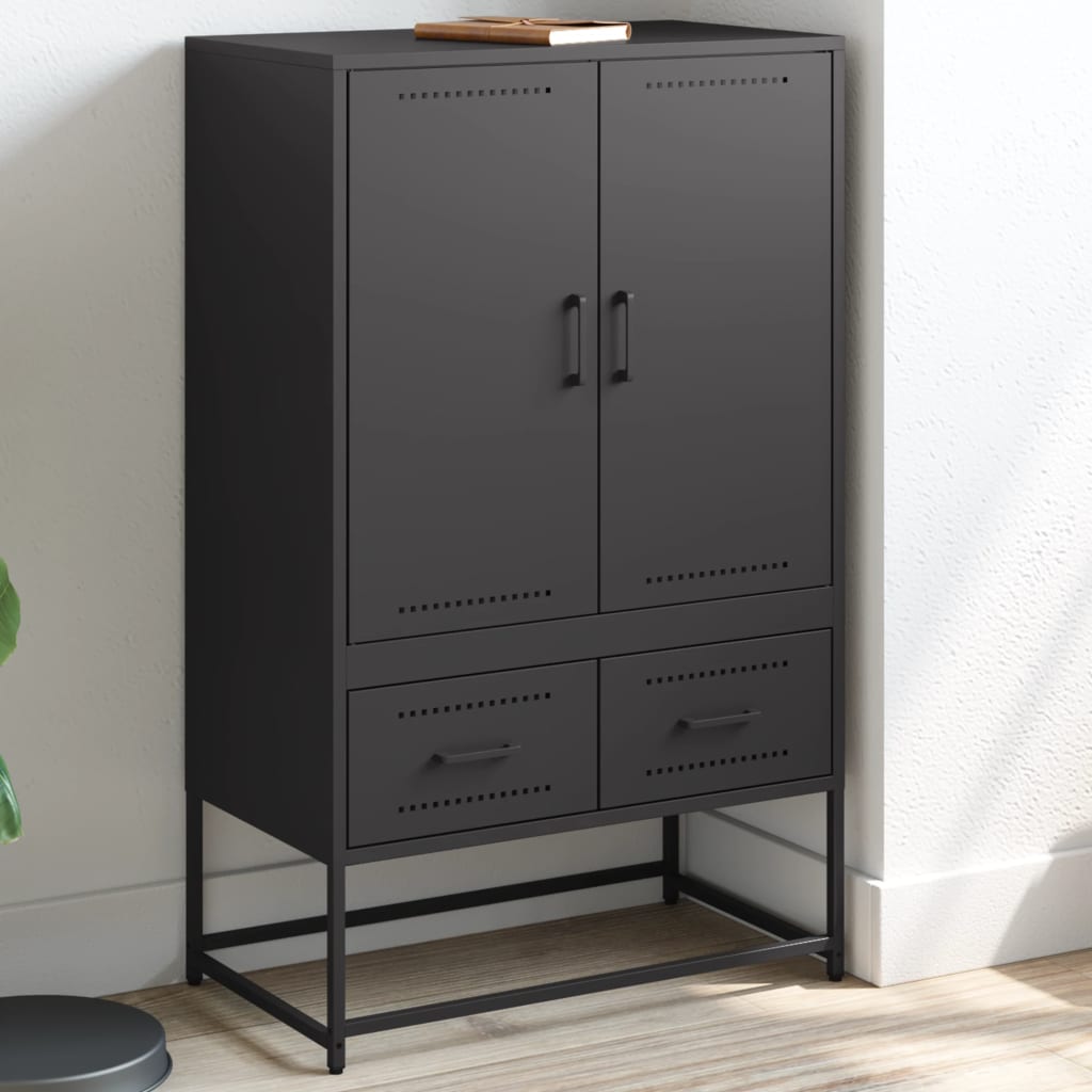 vidaXL Highboard Schwarz 68x39x111,5 cm Stahl