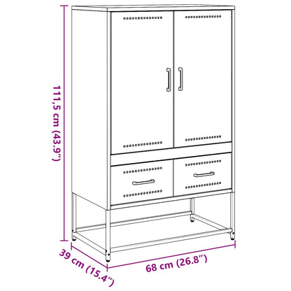 vidaXL Highboard Anthrazit 68x39x111,5 cm Stahl