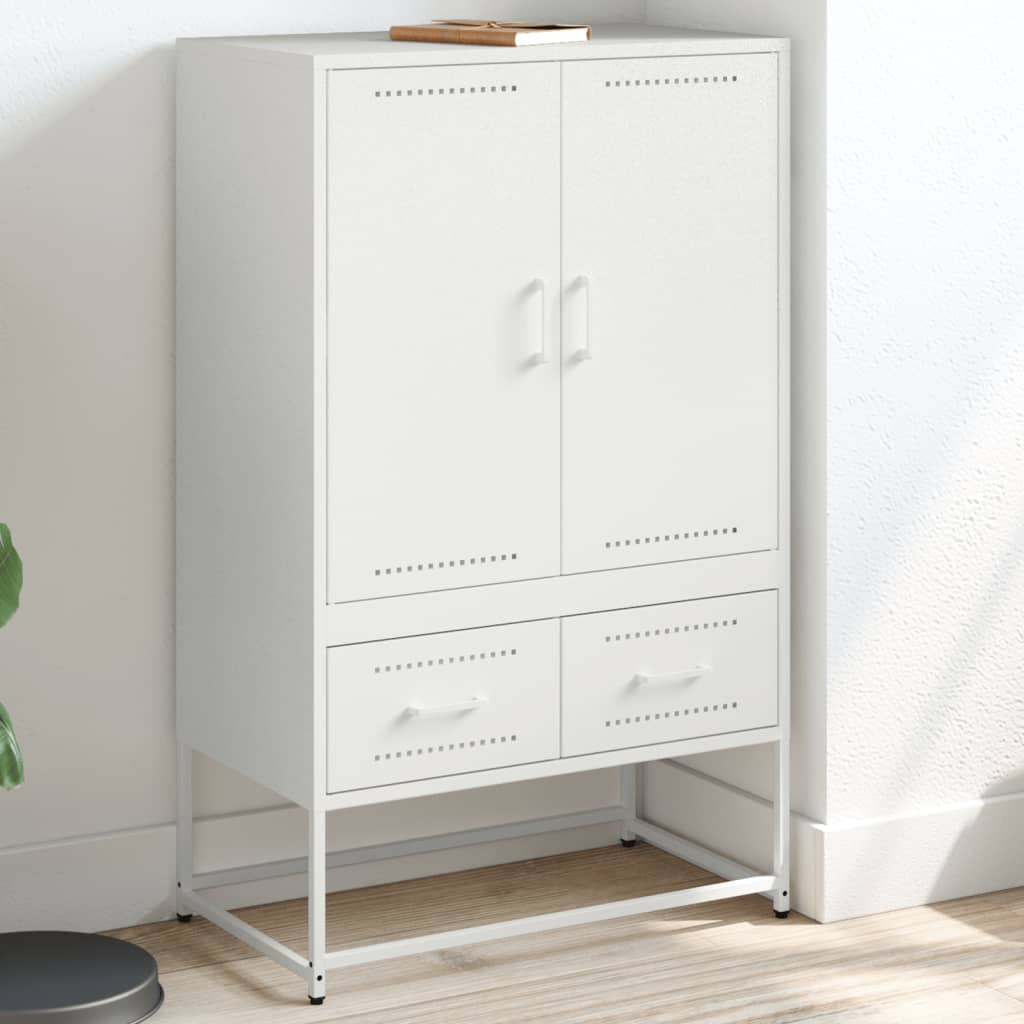 vidaXL Highboard Weiß 68x39x111,5 cm Stahl