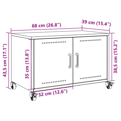 TV-Schrank Rosa 68x39x43,5 cm Stahl