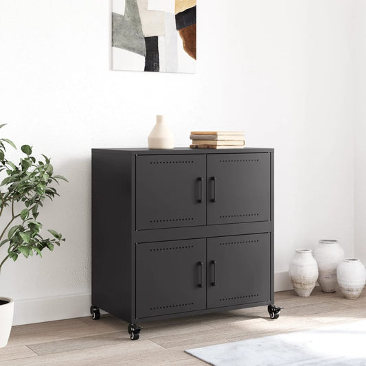 Sideboard Schwarz 68x39x72 cm Kaltgewalzter Stahl