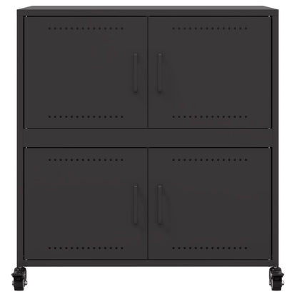 vidaXL Sideboard Schwarz 68x39x72 cm Stahl