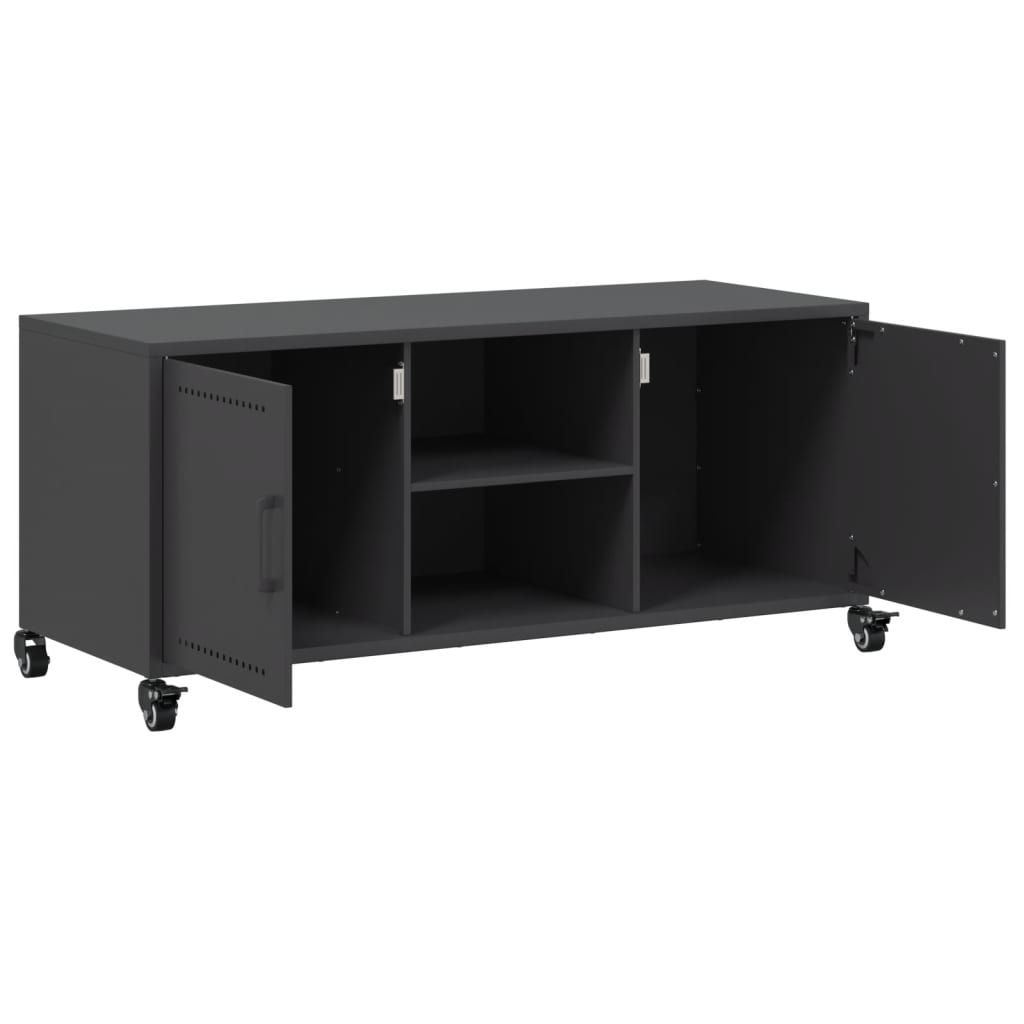 TV-Schrank Schwarz 100,5x39x43,5 cm Stahl