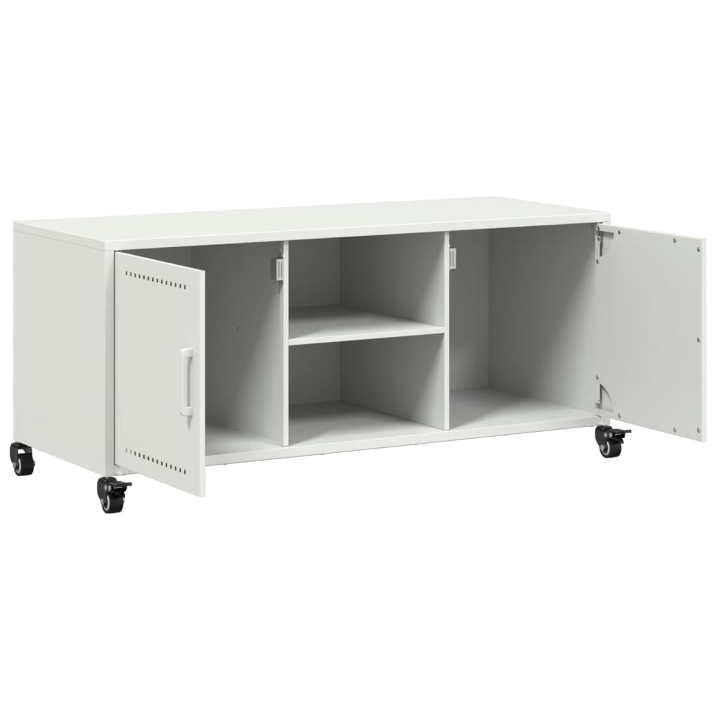 TV-Schrank Weiß 100,5x39x43,5 cm Stahl