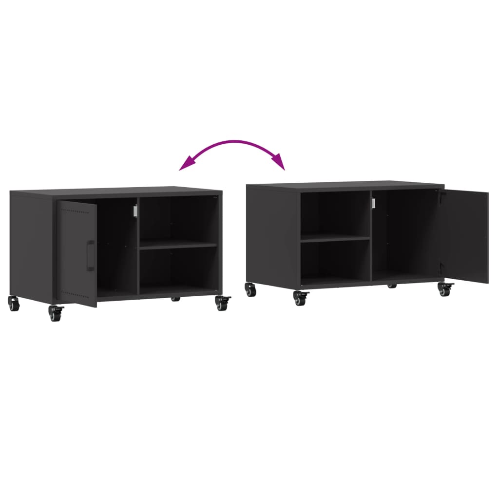 TV-Schrank Schwarz 68x39x43,5 cm Stahl