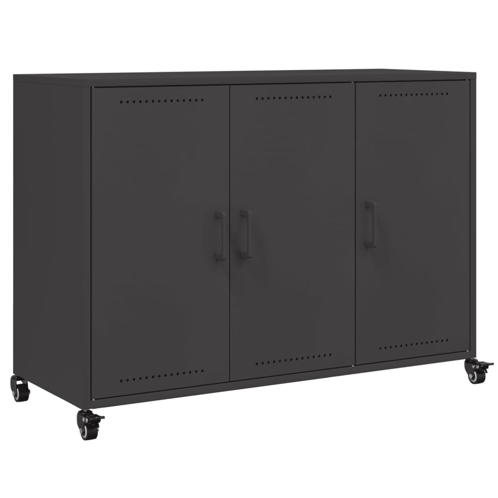 vidaXL Sideboard Schwarz 100,5x39x72 cm Stahl