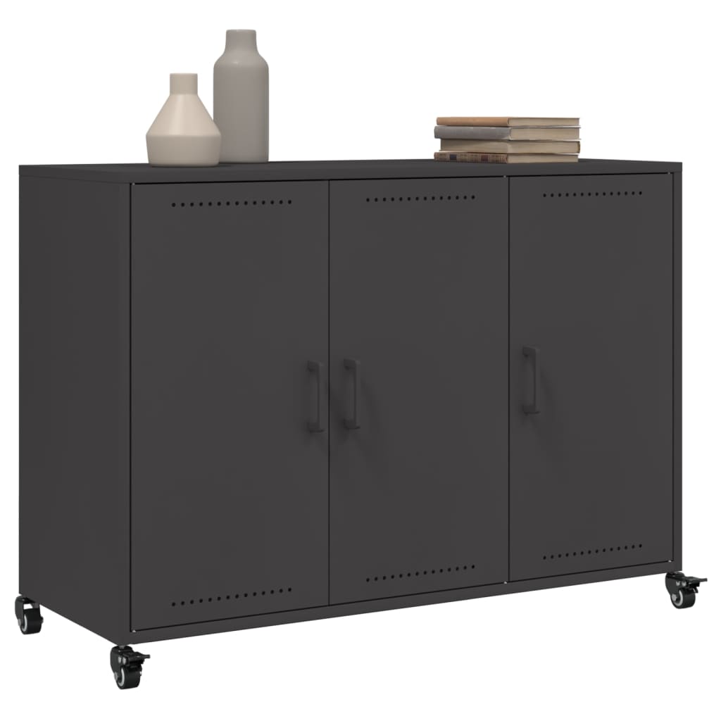 vidaXL Sideboard Schwarz 100,5x39x72 cm Stahl