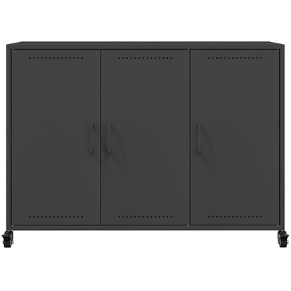 vidaXL Sideboard Schwarz 100,5x39x72 cm Stahl