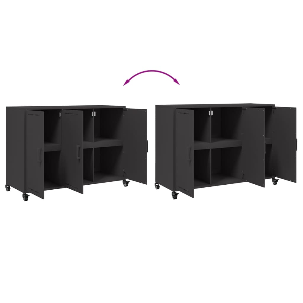 vidaXL Sideboard Schwarz 100,5x39x72 cm Stahl