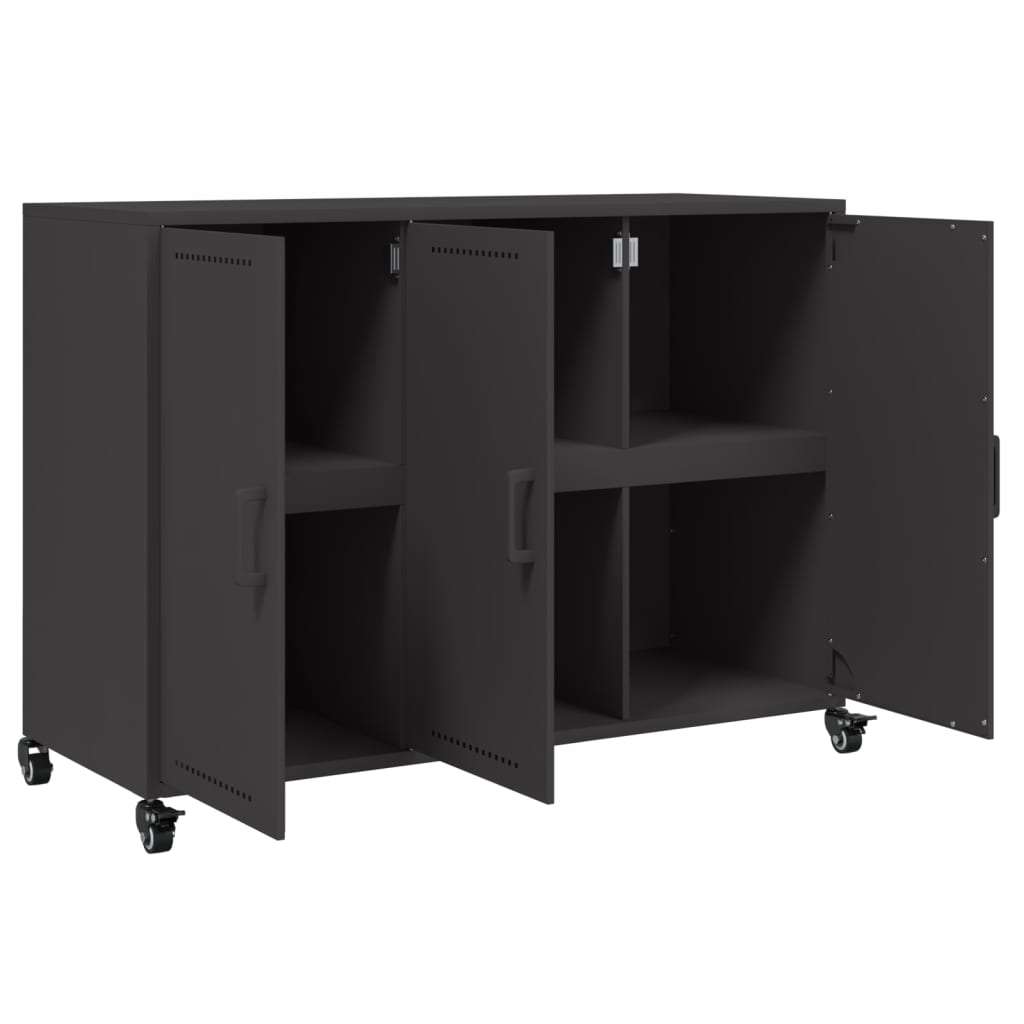 vidaXL Sideboard Schwarz 100,5x39x72 cm Stahl