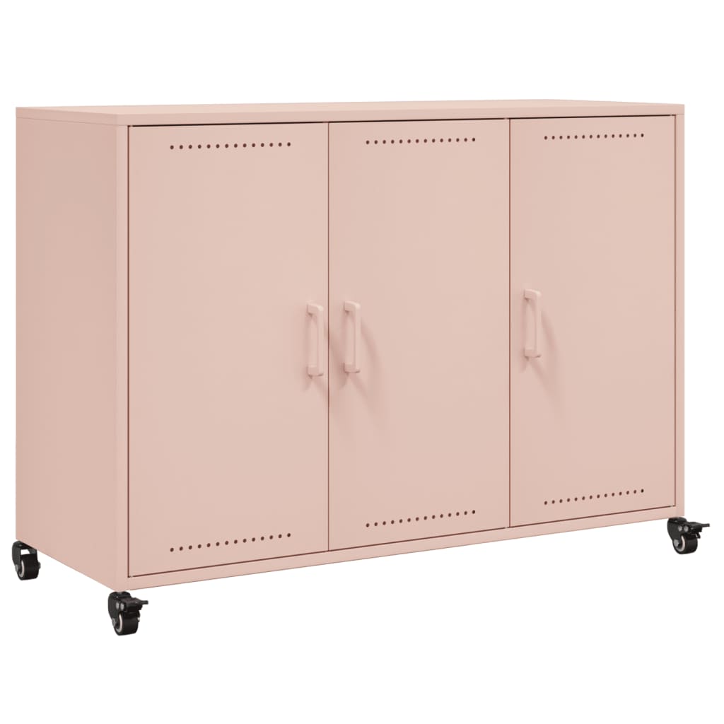 vidaXL Sideboard Rosa 100,5x39x72 cm Stahl